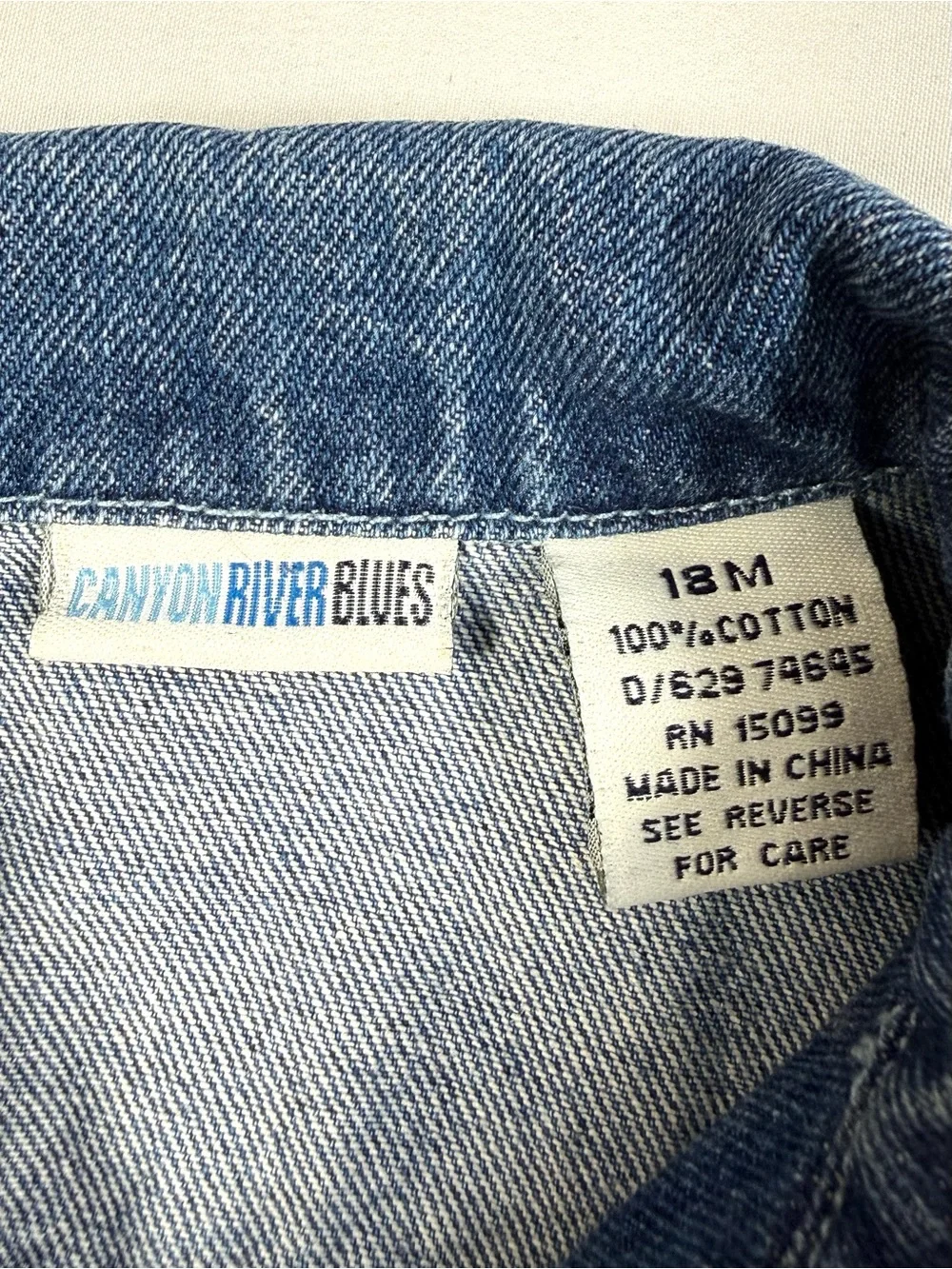 VINTAGE CANYON RIVER BLUES Denim Jacket 18M Y2K Embroidered Floral Zip‎ Up Retro